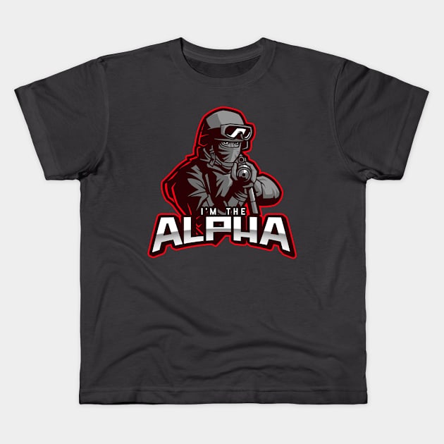 I'm The Alpha (5) Kids T-Shirt by CavemanMedia